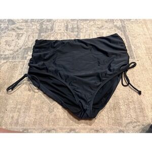 Cacique Swim Women's Plus Size 20 Black ‎ Swim Suit Bottom With Cinched Sides